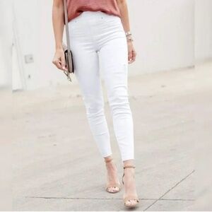 SPANX Distressed Skinny Jean Legging in White | LARGE (10/12)